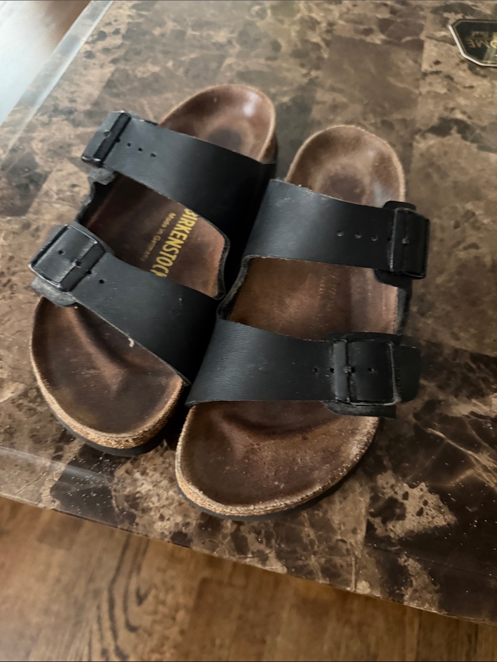 Birkenstock Kids Arizona Double-Buckle Sandal - Black Brown Footbed